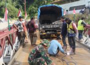 TNI – Dinas PU dan Warga percepat Perbaikan Jembatan Bailey Umah Besi Bener Meriah
