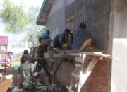 Satgas TMMD Reguler Ke-128 Kodim 0104/Aceh Timur Kebut Pembangunan RTLH dan Gorong-Gorong di Desa Alue Canang