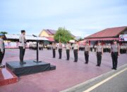 Kapolres Pidie Pimpin Upacara Kenaikan Pangkat, 61 Personel Terima Penghargaan