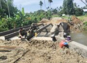 Kodim 0108/Agara Bersama Warga Percepat Pembangunan Jembatan Beton di Ds. Lawe Serke, Aceh Tenggara