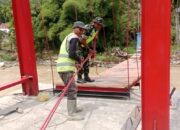 Kodim 0116/Nagan Raya Percepat Pembangunan Jembatan Gantung di Desa Blang Meurandeh, Nagan Raya