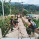 Kodim 0108/Agara dan Warga Percepat Pembangunan Jembatan Gantung di Ds. Lawe Ger Ger, Aceh Tenggara