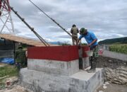 Kodim 0108/Agara dan Warga Percepat Pembangunan Jembatan Gantung di Kuta Ujung, Aceh Tenggara