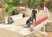 Gebyar Merah Putih di Lokasi TMMD ke-129, Satgas Hiasi Jembatan Bok Culvert dengan Nuansa Kemerdekaan