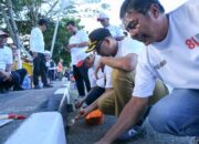 Semarak HUT ke-81 RI, Pemko Banda Aceh dan BPJN Aceh Cat Kerb Jembatan Pango