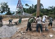 Kodim 0108/Agara Bersama Warga Gotong Royong percepat pembangunan Jembatan Gantung di Desa Gulo Aceh Tenggara