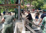 Gotong Royong Kodim 0108/Agara dan Warga Percepat Pembangunan Jembatan Gantung di Lawe Ger Ger, Aceh Tenggara