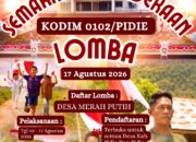 Gebyar Kampung Merah Putih Berhadiah Rp150 Juta, Kodim 0102/Pidie Ajak 31 Kecamatan Semarakkan HUT RI ke-81