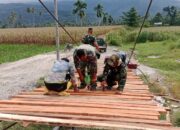 Kodim 0108/Agara mulai pasang Papan Lantai Jembatan Gantung di Kuta Ujung Agara