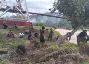 Kodim 0108/Agara dan Warga Perkuat Jembatan Gantung Perintis di Ds. Kumbang Jaya, Aceh Tenggara 