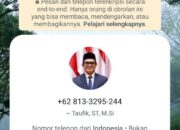 Waspada Nomor WhatsApp Catut Nama Plt Sekda Aceh Taufik